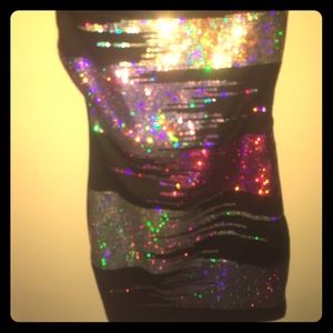 Forever 21, worn once, one shoulder sequin dress!